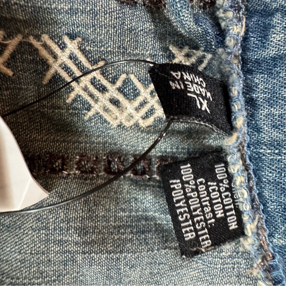 NWT Cruel Girl Denim and Brown Sleeveless Top Size XL - Picture 9 of 9